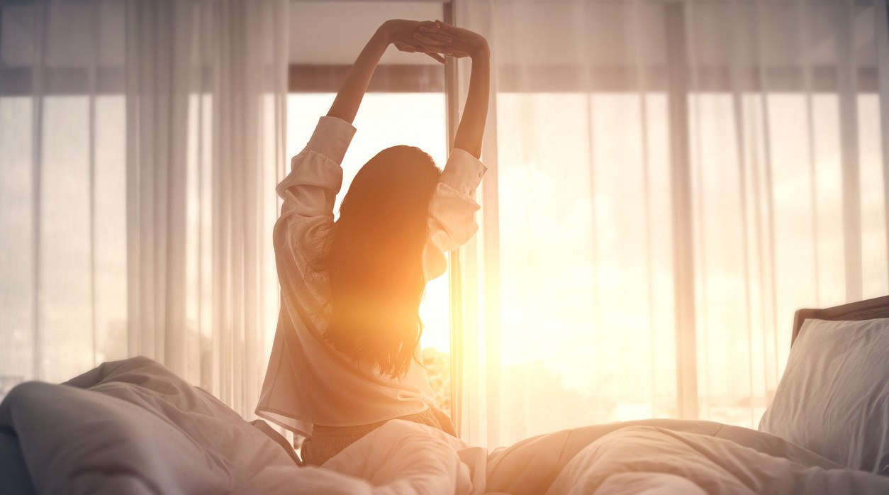 Waking up rested at sunrise